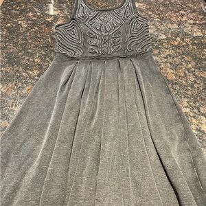 Free People Gray Embellished Sleeveless Mini Dress